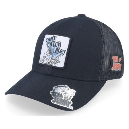 Tom & Jerry - Svart trucker Keps - Can't Catch Me Black Trucker @ Hatstore