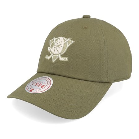 Mitchell & Ness - NHL Grün unconstructed Cap - Anaheim Ducks Fashion Vintage Olive Dat Cap / Unstructured @ Hatstore