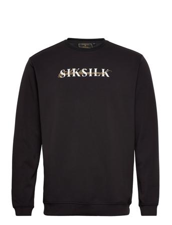 Dual Script Logo Crew Sweater Svetari Collegepaita Musta SIKSILK