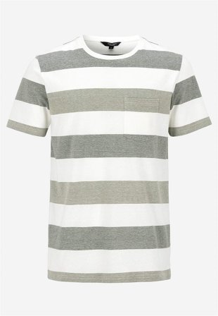 Cellbes of Sweden - T-shirt med brede striber i grøn / stribet til herrer i størrelse 7XL