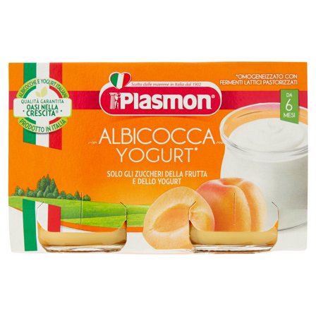 Plasmon Omogeneizzato Yogurt/Albicocca 6M+ 2x120g