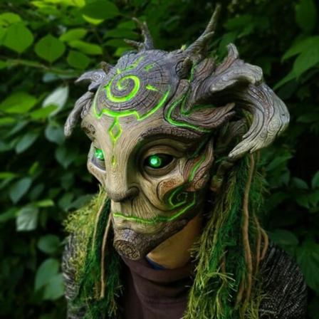 Halloweenmask 2024 Skogsfä - Latexmask Roliga Rekvisita Skräck Atmosfär Maskerad Mask Mascaras De LáTex أزياء مخيفة luminescence