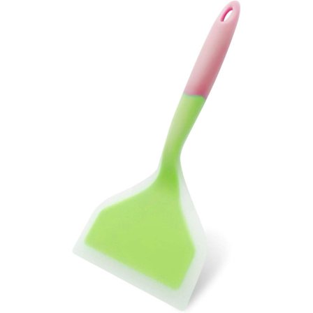 Silikonspatel pannkaksspade omelettspatel vändare för ägg fisk pannkaka pizza och biff bred mjuk pizzaspade non-stick värmebeständig kök