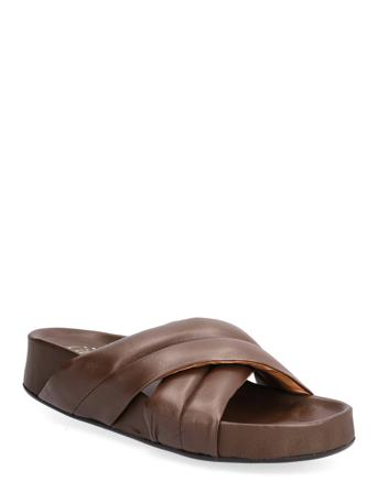 Airali Chocolate Nappa Shoes Summer Shoes Flat Sandals Brun ATP Atelier