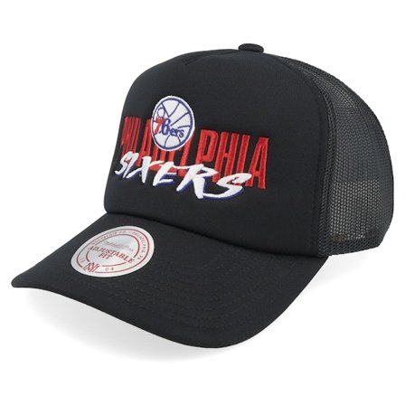 Mitchell & Ness - NBA - Black - trucker - Cap - Philadelphia 76ers Year Of The Snake Hwc Black A-frame Trucker - Hatstore
