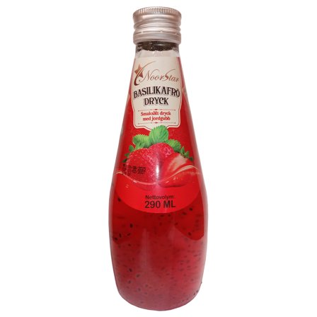 Jordgubbsdryck med Basilikafrön 290 ml