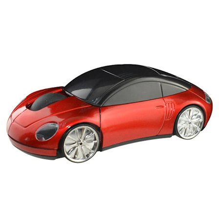 2.4G Trådlös Mus, Söt Bilmodell Mus med USB-mottagare (Röd)