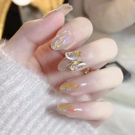 2 Sæt Butterfly Fairy Falske Negle Nail Art med Sløjfe