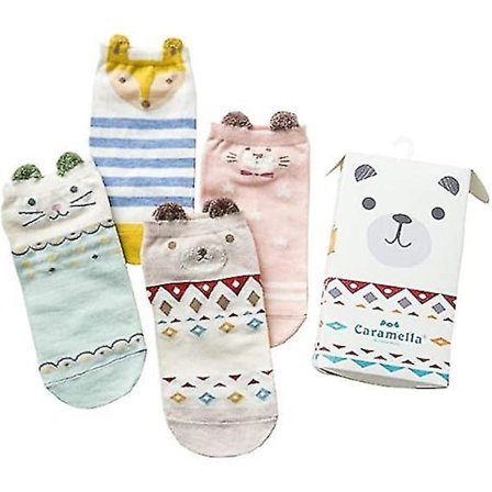 Baby Bomullsrike Sokker 4-pakks Gaveeske