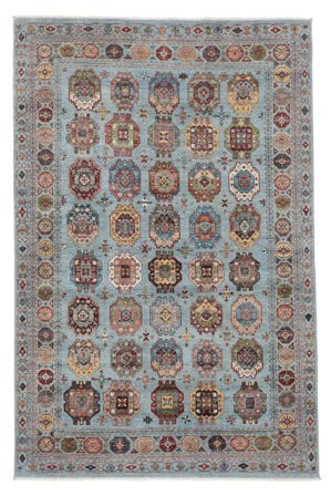 Annodato A Mano Shabargan Tappeto 205X311 Di Lana Grigio Scuro/Marrone