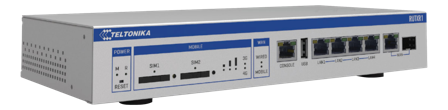 TELTONIKA RUTXR1 2x Sim 4x Eth 1x Combo SFP/Eth port rack mounted