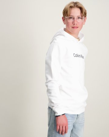 Calvin Klein INST. LOGO REG. TERRY HOODIE Hvit Hettegensere/Hoodies Gutt - Kids Brand Store
