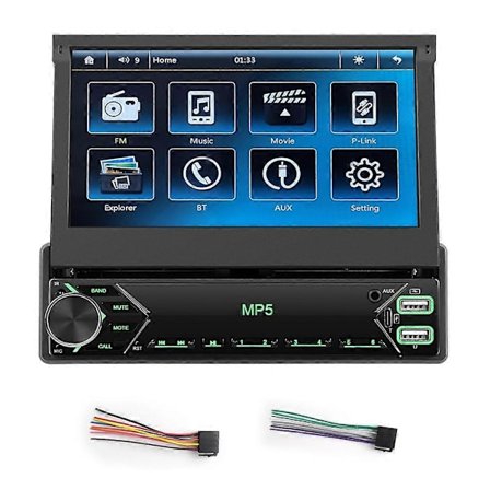 1 Din Kosketusnäytöllinen Autostereo 7 Tuuman Kääntyvällä Näytöllä Autoradio Bluetooth FM Radio Mirror Link Auto Aud