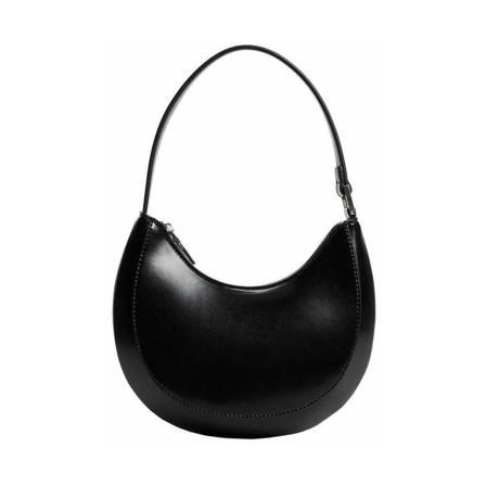 Mango Oval väska kort handtag svart, Dam Axelremsväskor, Dam, Storlek: ONE SIZE