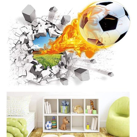 3D Selvklebende Avtakbar Gjennom Veggen Vinyl Veggklistremerke