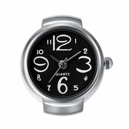 Män Kvinnor Finger Klocka Kreativ Elastisk Rund Kvarts Finger Ring Klockor, för Alla Hjärtans Dag