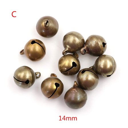 10 Bronse Metal Jingle bell Loose Beads Festival Party Christmas