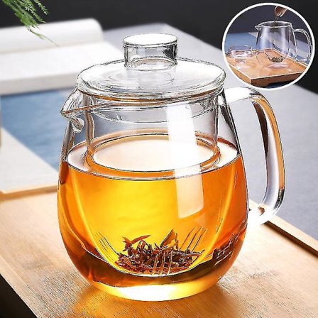 Glas Tekande med Aftagelig Infuser til Blomstrende Te Filter Opvarmet