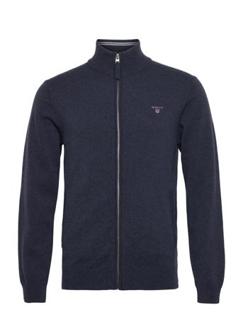 Superfine Lambswool Zip Cardiga Navy GANT