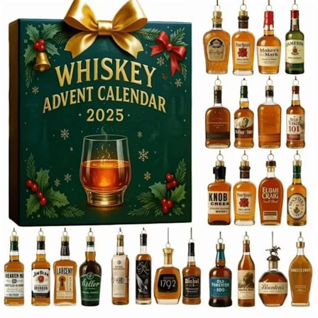 Adventskalender Whisky 2025 24 Dager Premium Julegave Presentsett for Ham & Henne