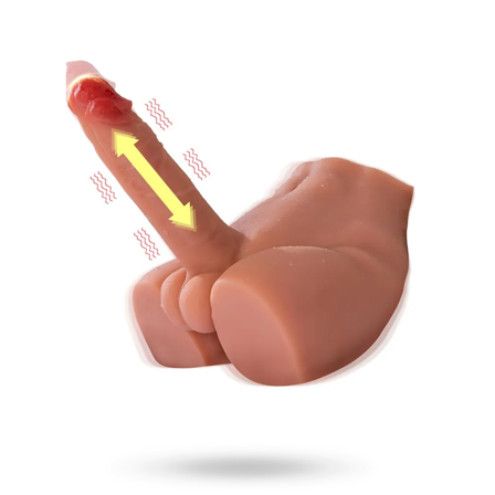 Peel Thrusting & Vibrating Dildo - Vuxen.se - Fleshjacks, analdildo, dildo med pung