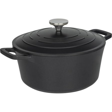 Commichef Cocotte Ronde 24cm Svart Aluminium Gjutet Med Lock 5L