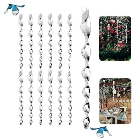 12 st reflekterande fågelavskräckande stänger 11,6 tum hängande spiralfågelavvisande fågelskrämmande stänger för att skrämma duva