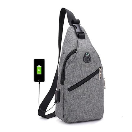 Sling Ryggsekk, Multipurpose Crossbody Skulder Bag Reise Fotturer Dagstursekk grå