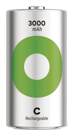 GP ReCyko Rechargeable Battery, Size C, 3000 mAh, 2-pack