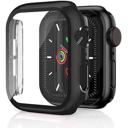 Glas+ cover För Apple Watch Case 44 mm 40 mm Iwatch 42 mm 38 mm Skärmskydd + stötfångare Tillbehör för Applewatch Series 5 4 3 Se 6
