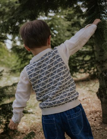 Fliink Sune Knit Vest - Beige - 4 Y