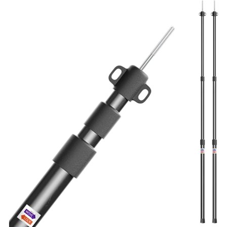 Aluminium Tältstång, Teleskopisk Markisstång med Gummikåpa och 3 L