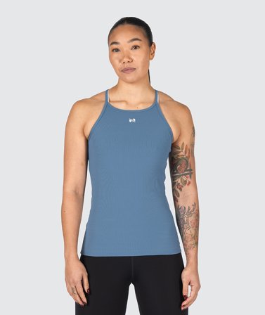 Strappy Ribbed Tank Top moonlight blue / M