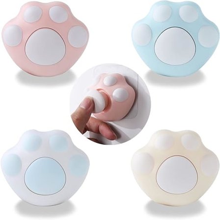 Sæt med 4 søde selvklæbende kroge til badekåber og håndklæder, store