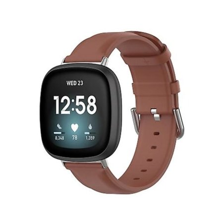 For Fitbit Versa 4 / Sense 2 klokkerem i ekte skinn