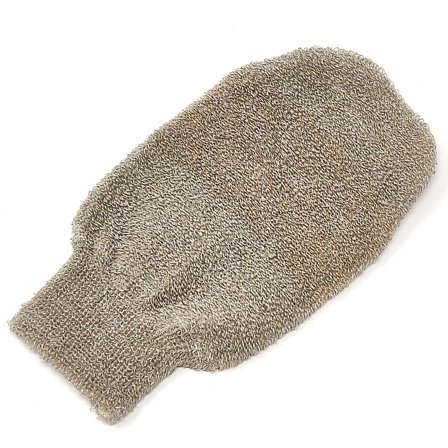 SÆBEVÆRKSTEDET Skrubbehandske med kobber Hørfarvet, Skincare, Badetilbehør, Badehandsker