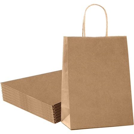 50 Bruna Papperspåsar med Handtag Presentpåsar Bröllop Fest