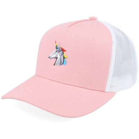 Kiddo Cap - Pink - trucker - Cap - Kids Paper Unicorn Head Pink/White A-frame Trucker - Hatstore