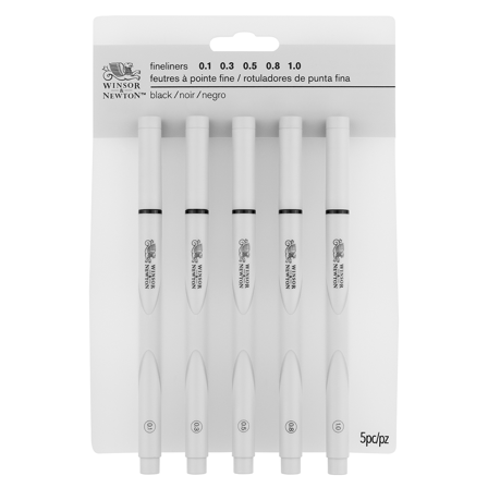 Winsor & Newton Fineliner sæt 5 stk Sort
