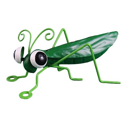 Metallgresshoppe Hagedekor Utendørs Veggkunst Hage Statuer Egnet for Hagedekor, Tregjerdedekorasjoner, Grønn