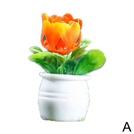 Weiyufang Dollhouse Grön Plant Miniatyr Bonsai Mini Potted Pla