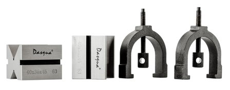 Dasqua 495204 V-block med 2 block & 2 spännbyglar, 45x40x36 mm, Maskintillbehör & förbrukning
