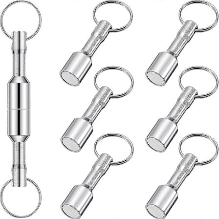 6 stycken Metall Magnet Nyckelring Magnetisk Nyckelring Ficka Nyckelring Magnet Hållare Med Delad Ring