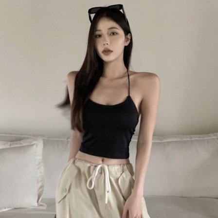 Dame Camisole Short Vest SVART