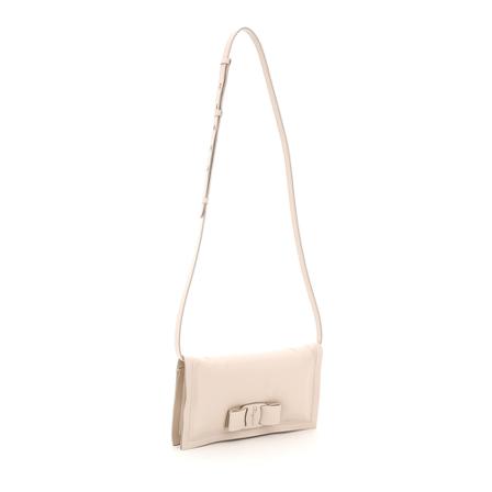 Salvatore Ferragamo, viva bow small padded bag Beige, Dames, Maat:ONE Size,leer
