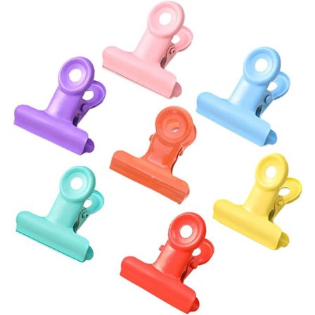 Metall Bulldog Clips, 28 Pack 7 Färg Mini Foto Clips, Färgglada Små Binde