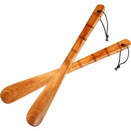 Tresko i tre, 2 stk. skohorn i slitesterkt tre, 31,75 cm langt håndtak