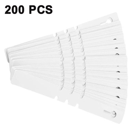 Pakke med 200 justerbare hvide plantepinde i plast