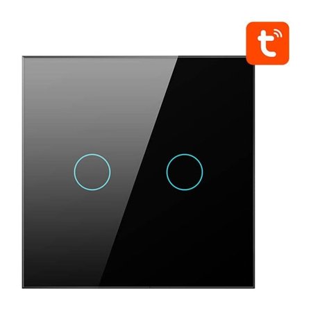 Älykäs valokatkaisija ZigBee Avatto ZTS02-EU-B2 2 Way TUYA (musta)