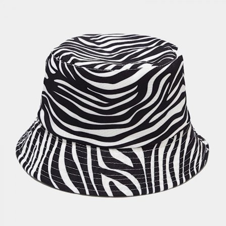 Unisex Zebra Mönster Tryck Hink-Hatt Dubbelsidig Bärbar Rever